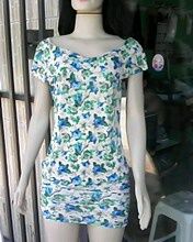 vestido estampado de azul